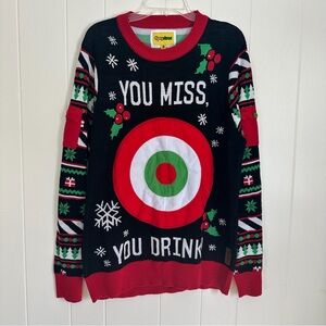 Tipsy Elves Ugly Christmas Sweater Mens XL You Miss You Drink Target